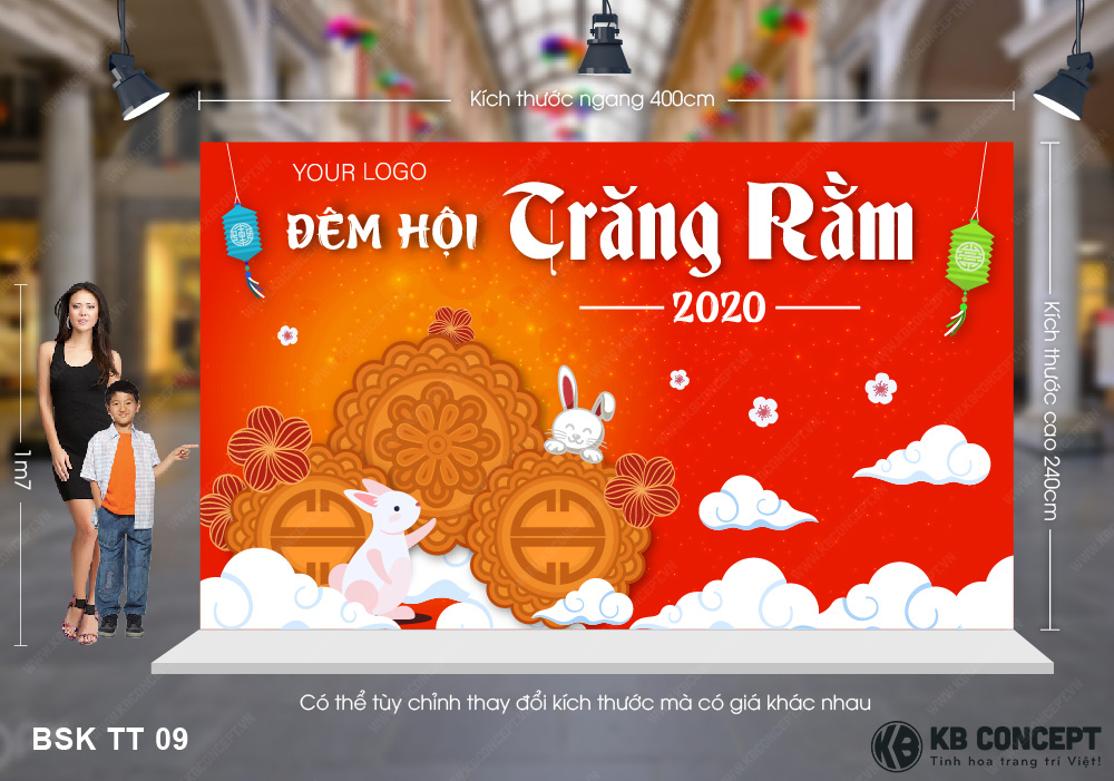 Backdrop Trung thu đêm hội trăng rằm