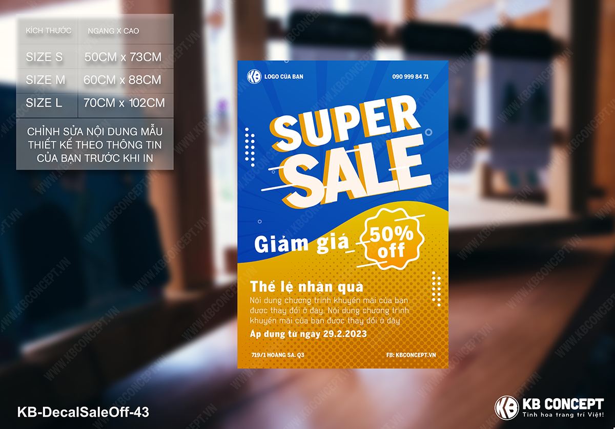 Decal sale off to, mẫu poster super sale