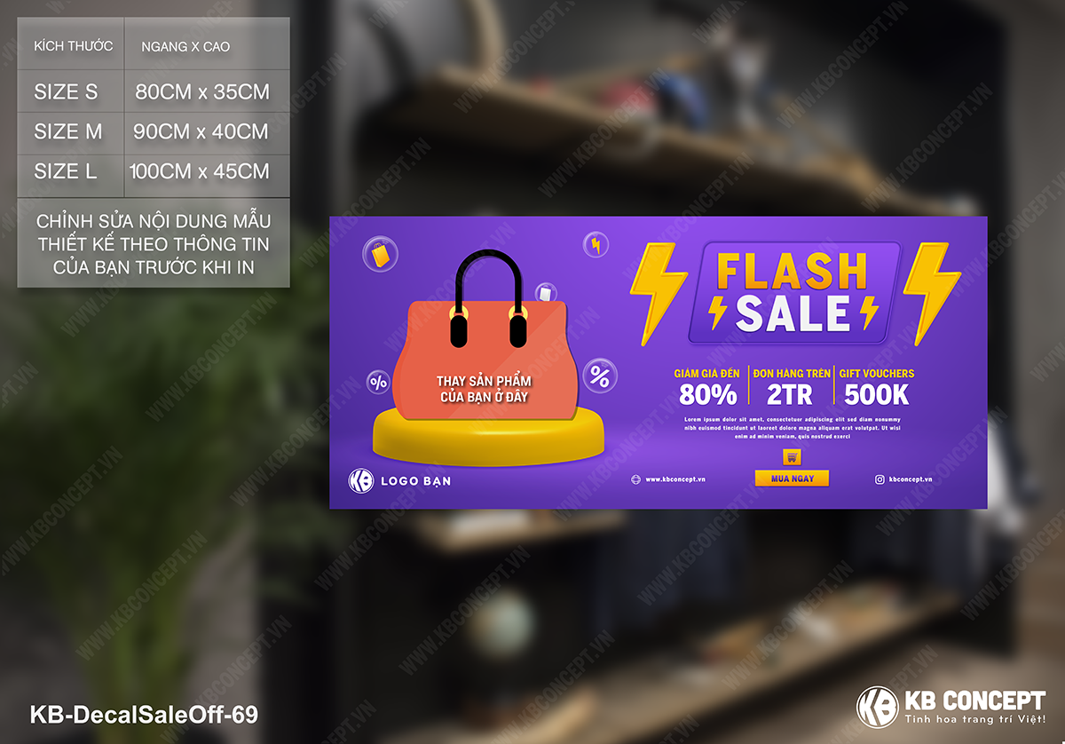 Decal sale off to, mẫu banner flash sale gift voucher
