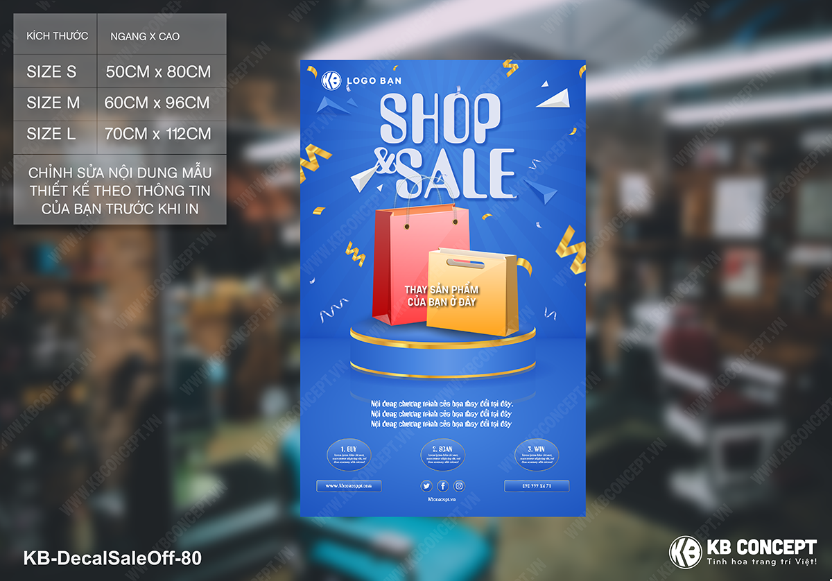 Decal sale off to, mẫu poster SHOP SALE