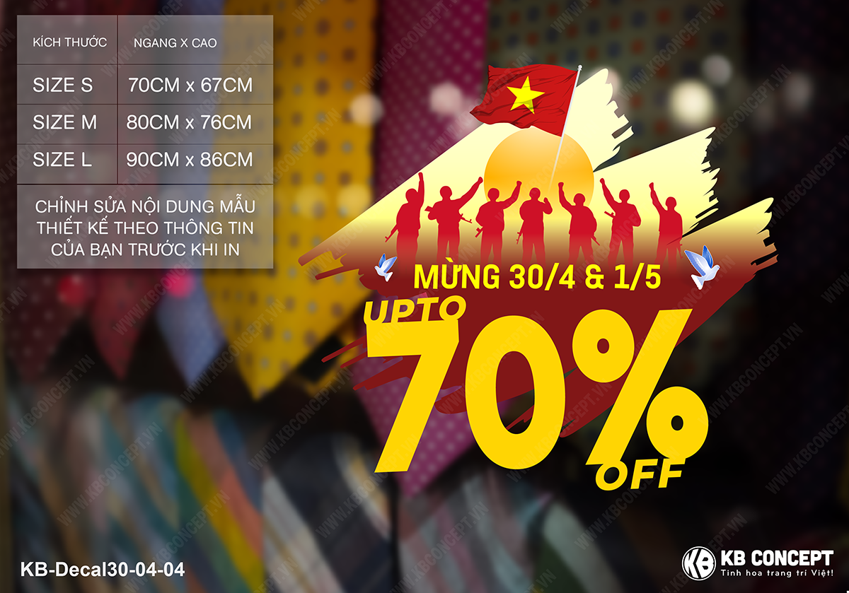 Decal sale off 30/4 Giảm 70%