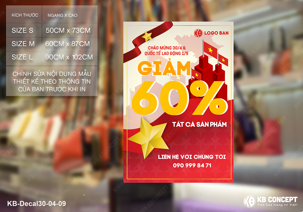 Decal sale off 30/4 Giảm 60%