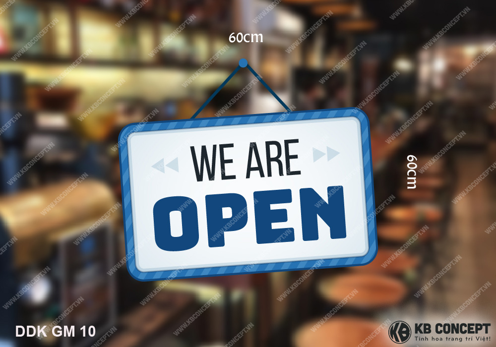 Decal giờ mở cửa WE are OPEN