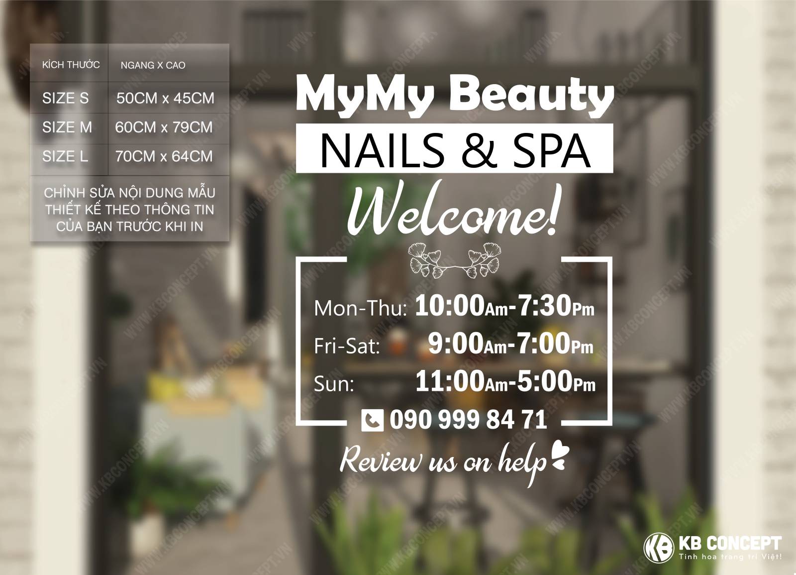 Decal giờ đóng mở cửa Spa 01