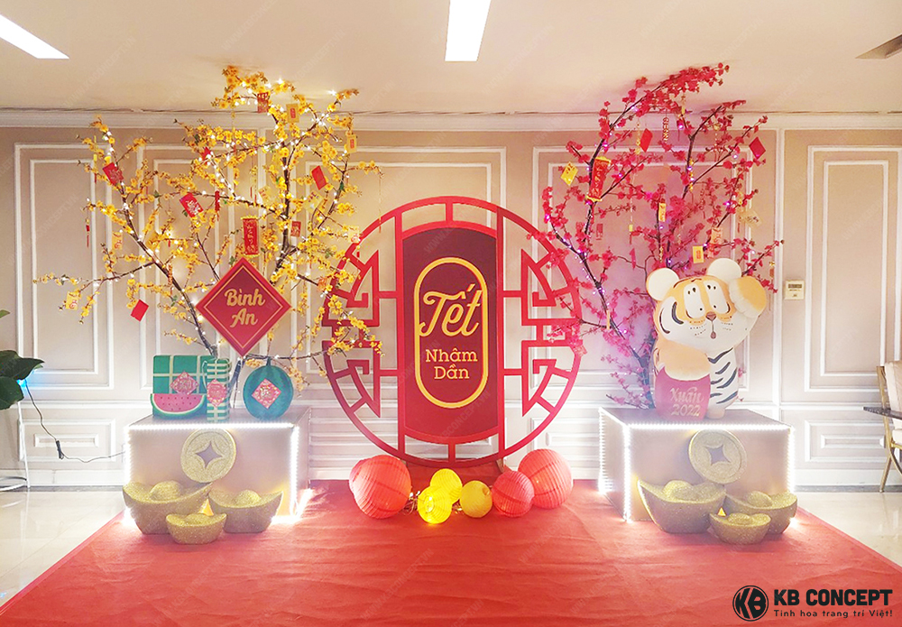 Tiểu cảnh Tết hoa Mai và hoa Đào - TCTET14