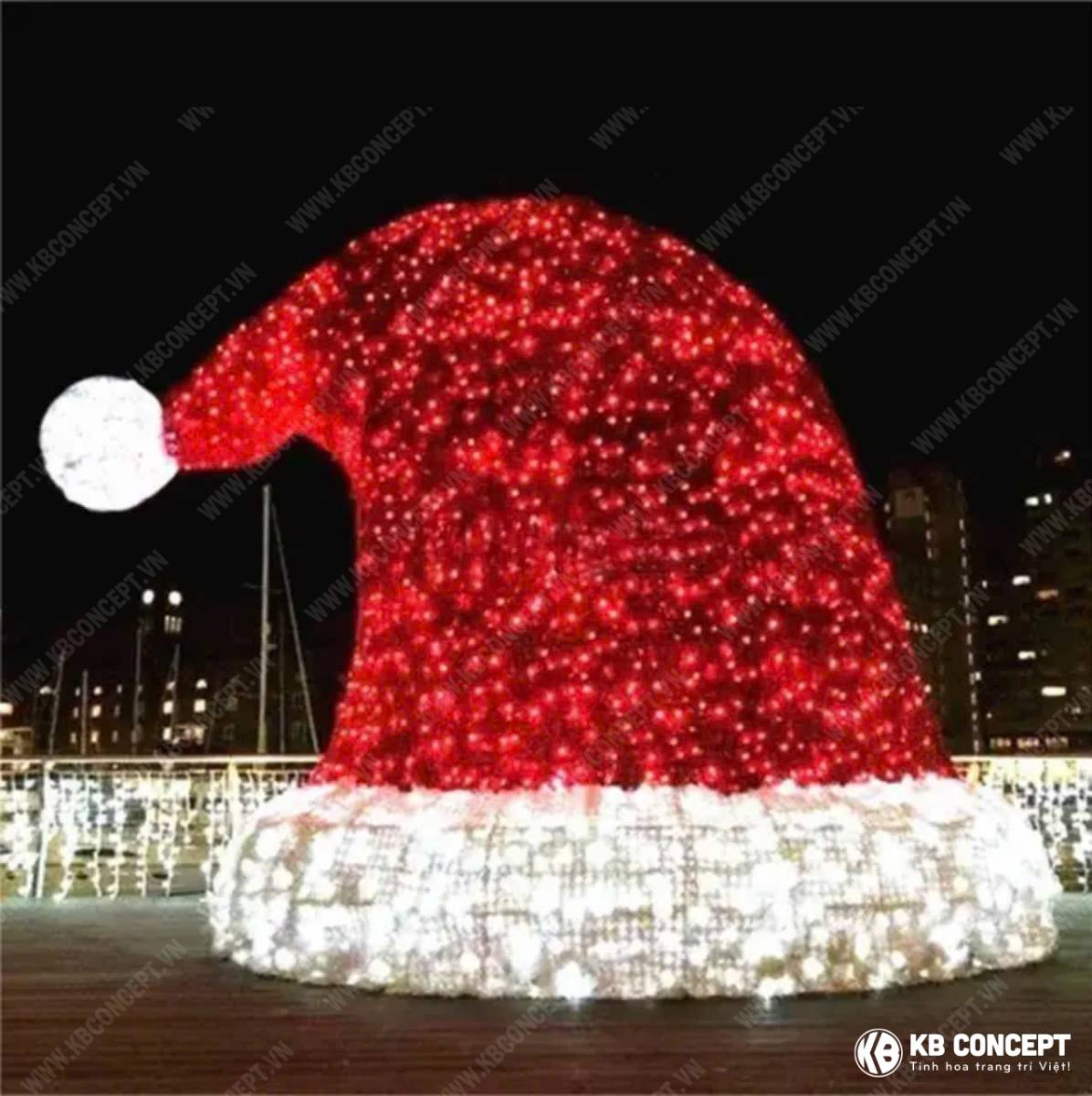 Mô hình led nón đỏ đón Noel