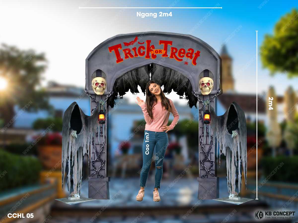 Cổng chào Halloween mút xốp 3D Cửa Ải Thần Chết - CCHL 05
