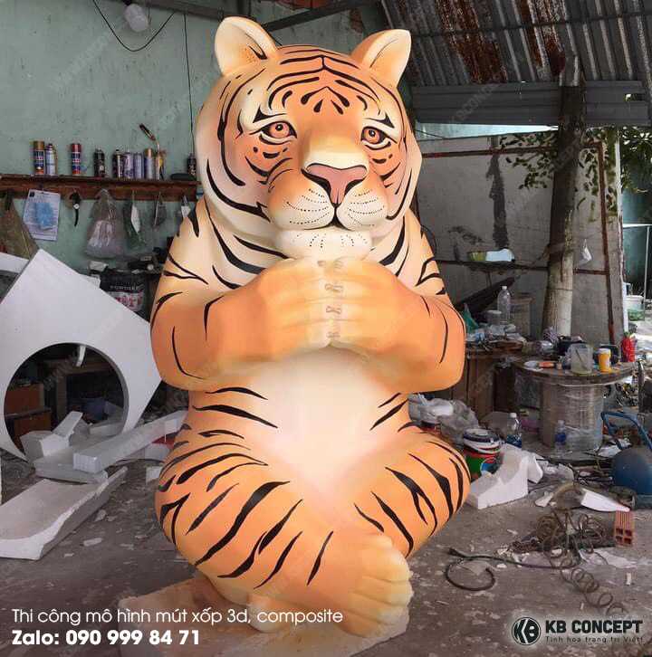 Nhận gia công mô hình linh vật con hổ bằng xốp giá rẻ số 1
