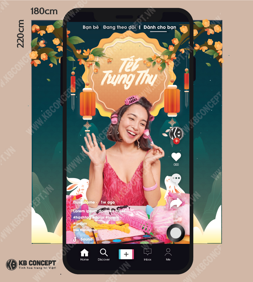 Phông nền livestream Trung thu Thỏ Ngọc đón Tết