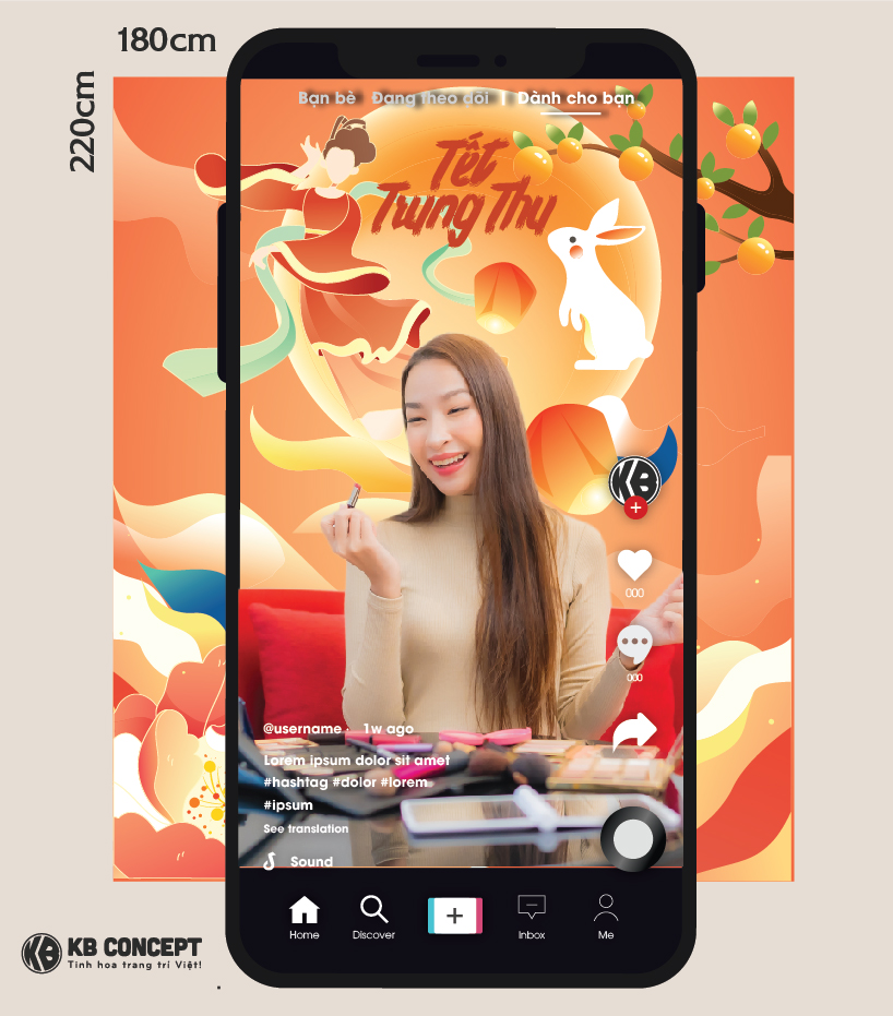 Phông nền livestream Trung thu chị Hằng cùng Thỏ Ngọc