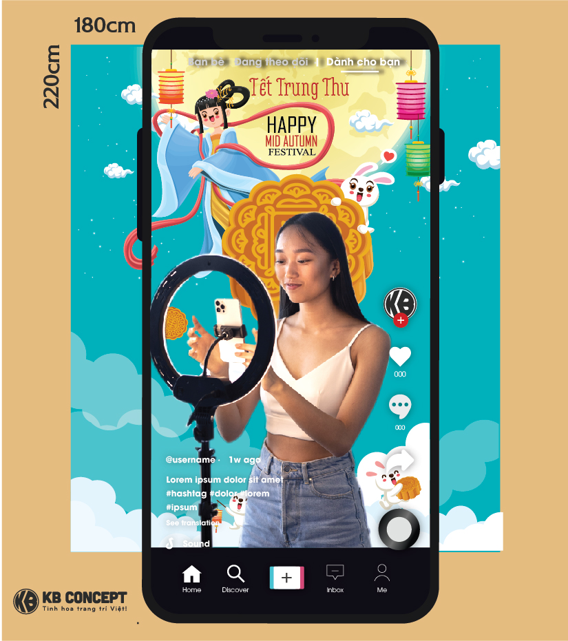Phông nền livestream Hằng Nga đón Trung thu