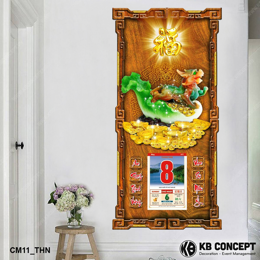 Lịch Gỗ 3D Cao Cấp Tì Hưu Ngọc - CM11_THN