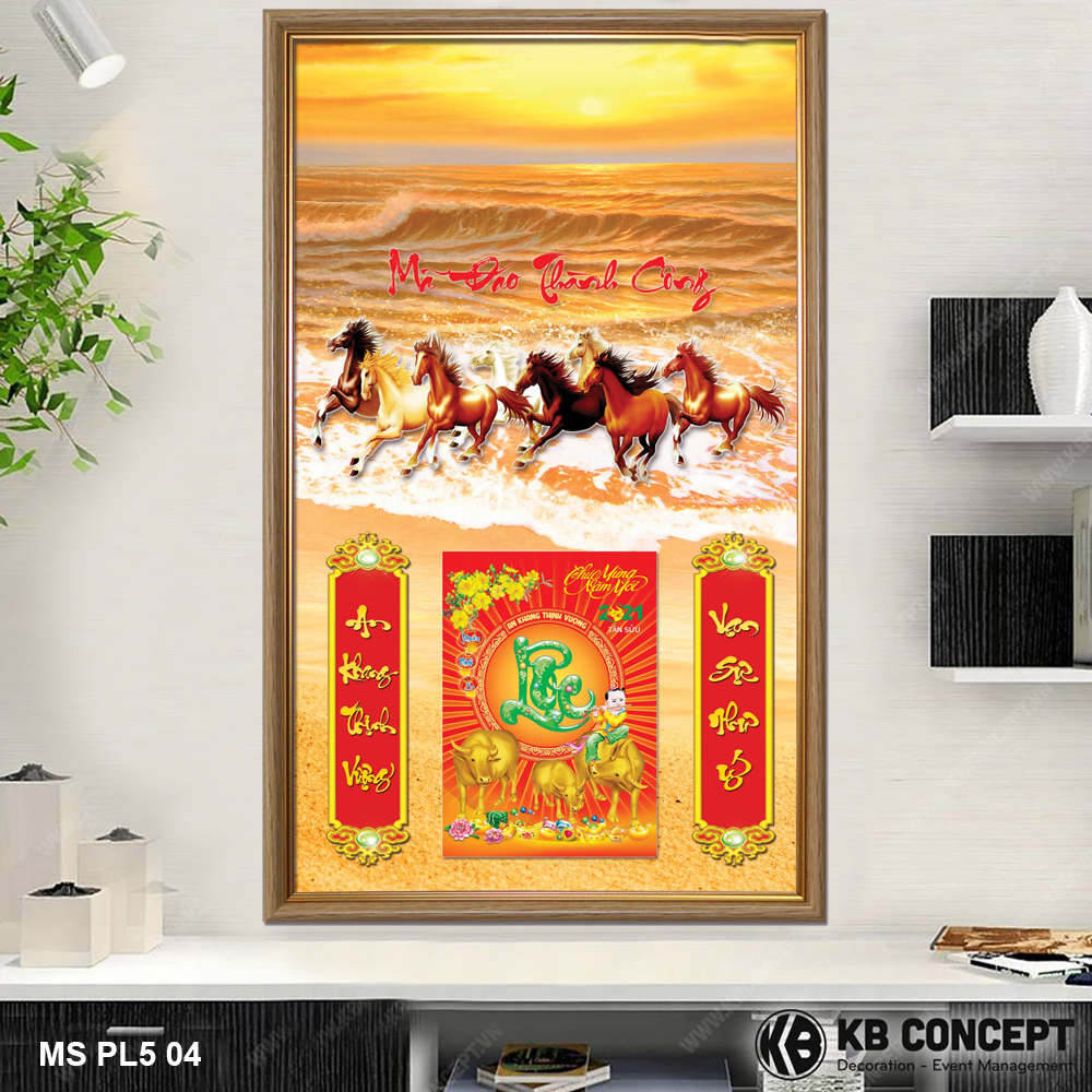Lịch Gỗ Khung Tranh In 3D Mã Đáo Thành Công - MS PL5 04