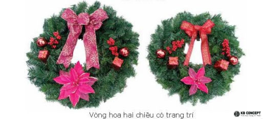 Vòng hoa 2 chiều có trang trí 50CM