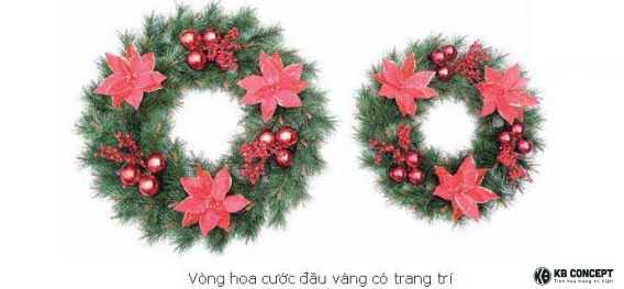 Vòng hoa cước đầu vàng 60CM