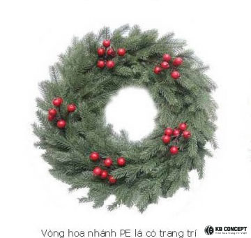 Vòng hoa PE lá chiếc có trang trí 76CM