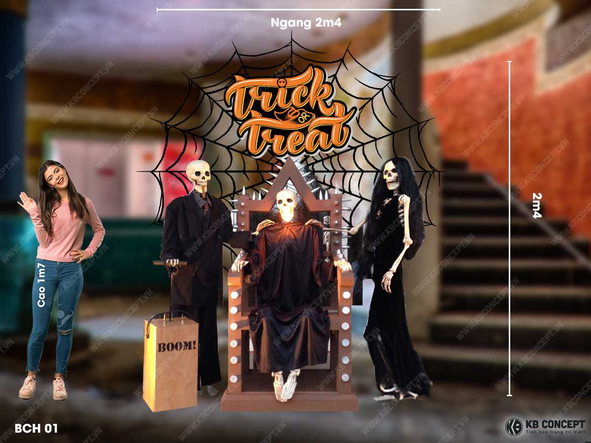 Tiểu cảnh Halloween Hài Cốt Ngự Trị - BCH 01