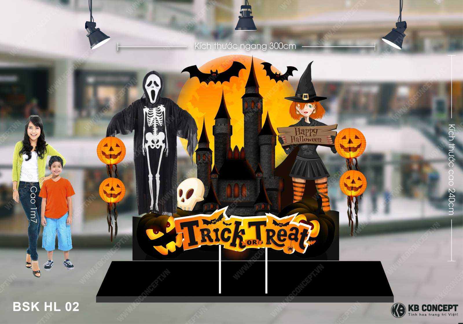 Tiểu Cảnh Halloween 3D Lâu Đài Ma Ám - Bsk Hl 02