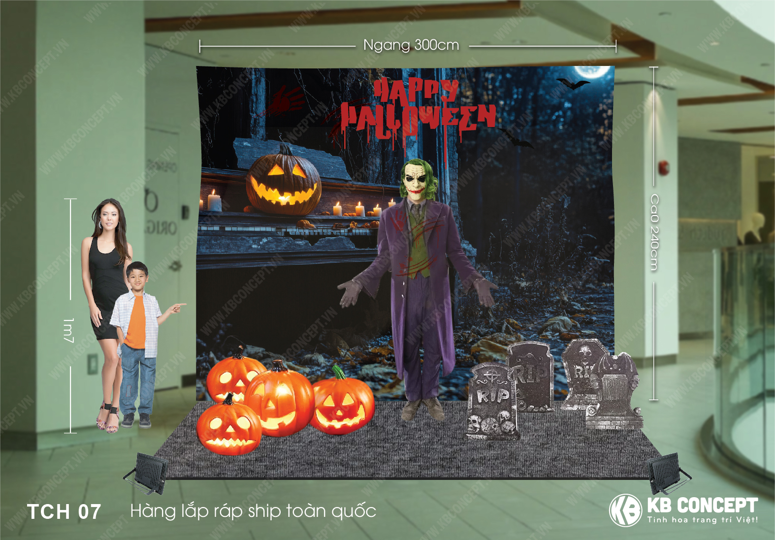 Tiểu cảnh Halloween Chú Hề ma quái