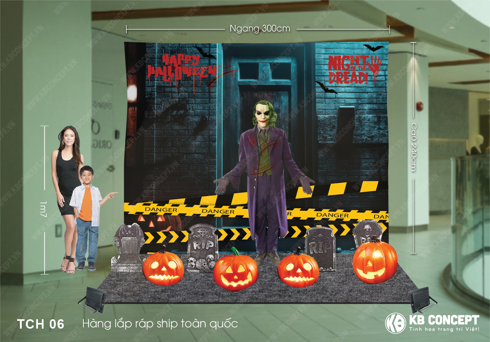 Tiểu cảnh Halloween Chú Hề với ngôi nhà hoang